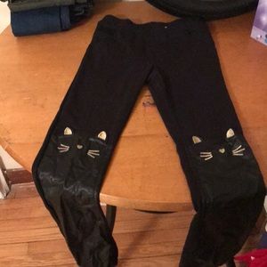 Cute black cat printed leggings